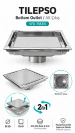 VALTEMO TILEPSO 50 SÜZGEÇ 15*15 KROM YANDAN - Küçük resim 1