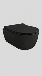 BOCCHI V-TONDO RIMLESS ASMA KLOZET - MAT SİYAH - KAPAK DAHİL - Küçük resim 1