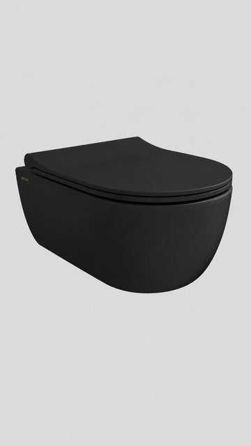 BOCCHI V-TONDO RIMLESS ASMA KLOZET - MAT SİYAH - KAPAK DAHİL 