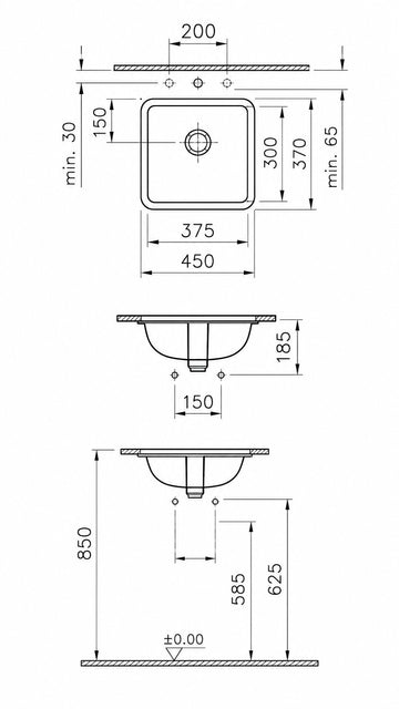 VİTRA S20 TEZGAH ALTI LAVABO 38*45 CM BEYAZ (5473B003-0618 )
