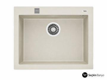 SQUARE 50*40 TEK GÖZ GRANİT EVYE KREM (115230008)