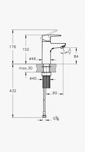 FLOW SOFT LAVABO BAT KROM (A42988)