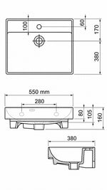 PARLA ETEJERLİ LAVABO 38*55 CM BEYAZ  (9955) - Küçük resim 3