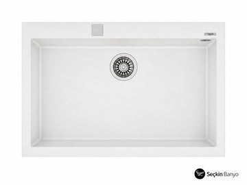 FORSQUARE TEK GÖZ GRANİT EVYE BEYAZ 79X50 (115230004)