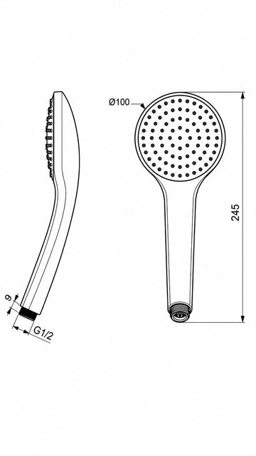 IDEAL IDEALRAİN EL DUŞU 100MM-SİYAH