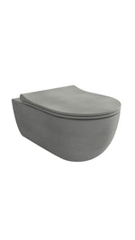 BOCCHI V-TONDO RIMLESS ASMA KLOZET KAPAK DAHİL - MAT  BETON - Küçük resim 1