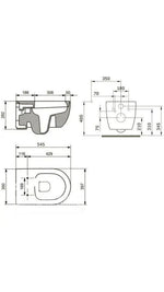 BOCCHI V-TONDO RIMLESS ASMA KLOZET KAPAK DAHİL - MAT  BETON - Küçük resim 2