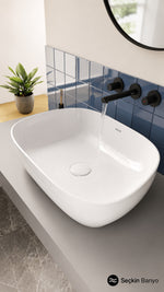 OUTLİNE  TV ÇANAK LAVABO CLEAN 63 CM  PARLAK BEYAZ (5993B403-0016) - Küçük resim 2