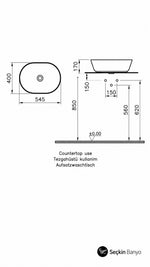 GEO OVAL ÇANAK LAVABO 55 CM PARLAK BEYAZ (7427B003-0016) - Küçük resim 5