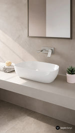 OUTLİNE  TV ÇANAK LAVABO CLEAN 63 CM  PARLAK BEYAZ (5993B403-0016) - Küçük resim 3