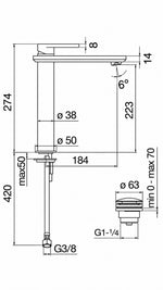NOBILI DRESS LAVABO BATARYASI GOTHAM BLACK + CHROM - Küçük resim 3