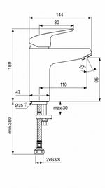 CERAFLEX GRANDE LAVABO BATARYASI KROM (B1714AA) - Küçük resim 4