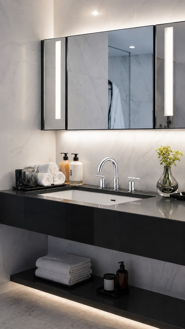 NEWARC NEWART 3 DELİKLİ LAVABO BATARYASI-KROM