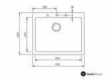 FORSQUARE GRANİT EVYE TEK GÖZ 57X50 SİYAH (115230005) - Küçük resim 3