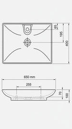 ARCADE TEZGAH ÜSTÜ LAVABO 65*40 CM BEYAZ (4265) - Küçük resim 3