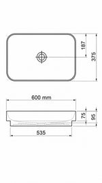 BOLD TEZGAHÜSTÜ LAVABO 60 CM BEYAZ (6860) - Küçük resim 3
