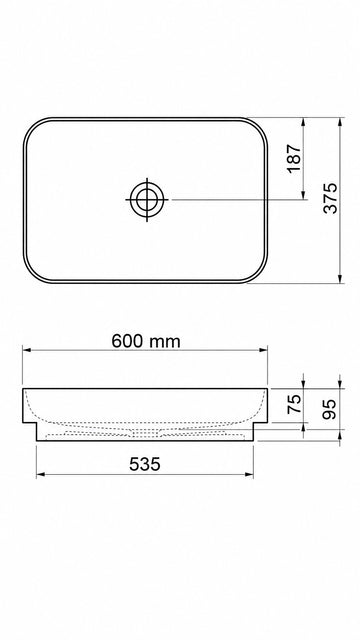 BOLD TEZGAHÜSTÜ LAVABO 60 CM BEYAZ (6860)