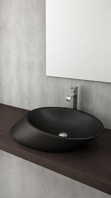  VESSEL YATAY ÇANAK LAVABO 72 CM - MAT SİYAH
