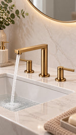NEWARC BOLD 3 DELİKLİ LAVABO BATARYASI - MAT ALTIN - Küçük resim 2
