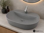 TEZGAH ÜSTÜ LAVABO 60*45 CM ELEGANCE  MAT GRİ ESV-4360-2041 - Küçük resim 1