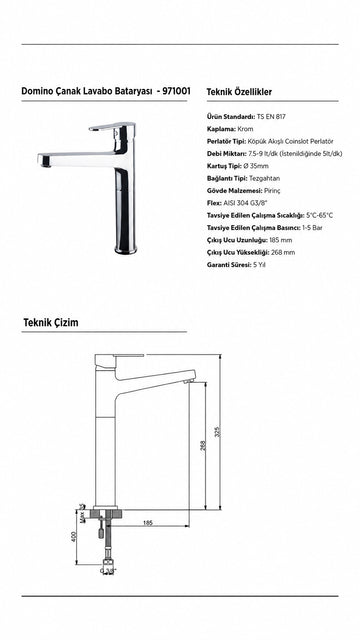 NEWARC DOMINO ÇANAK TİPİ LAVABO BATARYASI