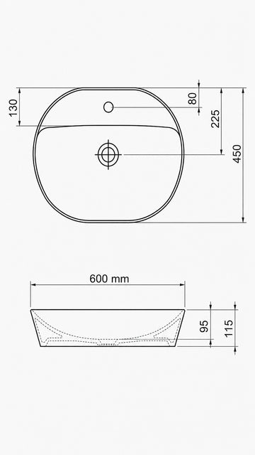 ELEGANCE TEZGAH ÜSTÜ LAVABO BEYAZ (4360)
