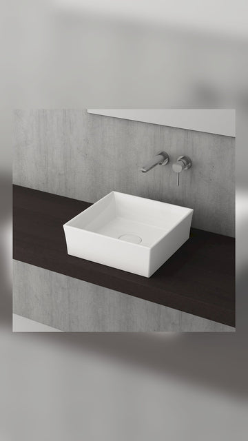  VESSEL KARE LAVABO 38X38 CM - PARLAK BEYAZ