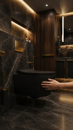 BOCCHI V-TONDO RIMLESS ASMA KLOZET - MAT SİYAH - KAPAK DAHİL - Küçük resim 2
