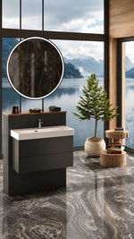 PARLA ETEJERLİ LAVABO 38*55 CM BEYAZ  (9955) - Küçük resim 2