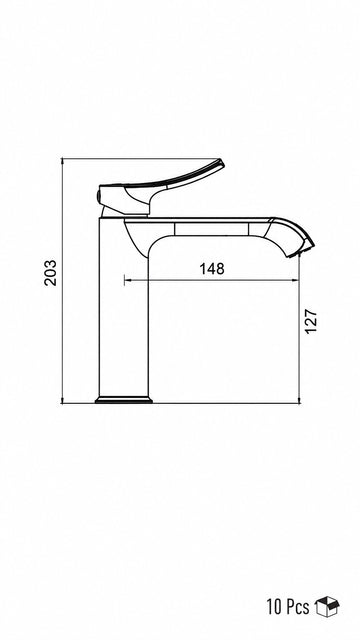 VALERO ÇANAK TİPİ LAVABO BATARYASI MAT ALTIN  (VM-1204)