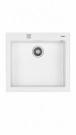 SQUARE 55*48 TEK GÖZ GRANİT EVYE BEYAZ (115230009) - Küçük resim 2