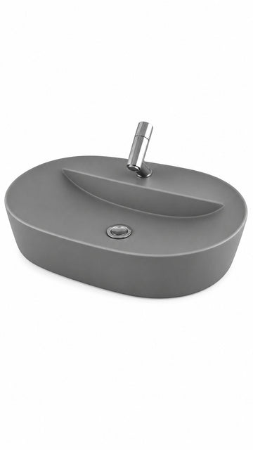 TEZGAH ÜSTÜ LAVABO 60*45 CM ELEGANCE  MAT GRİ ESV-4360-2041