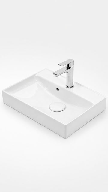 PARLA ETEJERLİ LAVABO 38*55 CM BEYAZ  (9955)