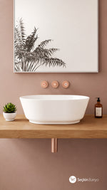 GEO OVAL ÇANAK LAVABO 55 CM PARLAK BEYAZ (7427B003-0016) - Küçük resim 3