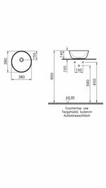 GEO YUVARLAK ÇANAK LAVABO 38 CM BEYAZ (7421B003-0016) - Küçük resim 4