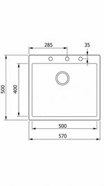 SQUARE 50*40 TEK GÖZ GRANİT EVYE BEJ (115230007) - Küçük resim 3