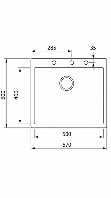 SQUARE 50*40 TEK GÖZ GRANİT EVYE BEJ (115230007)