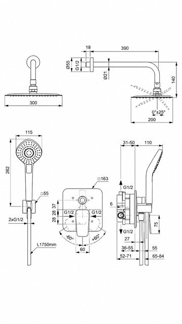 IDEAL CERAPLAN ANK.DUŞ SİSTEMİ SETİ-KROM