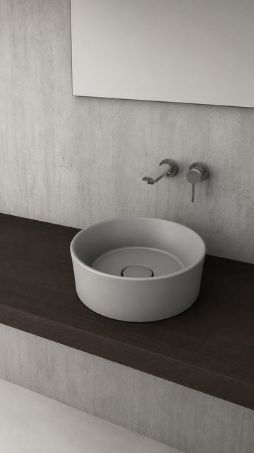 VESSEL YUVARLAK ÇANAK LAVABO 38 CM - MAT GRİ (1174-006-0125)