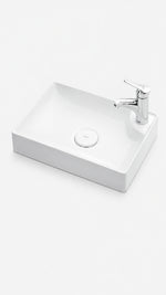 FLOPPY CLASS TEZGAH ÜSTÜ LAVABO 50*36 CM BEYAZ  (16050) - Küçük resim 3
