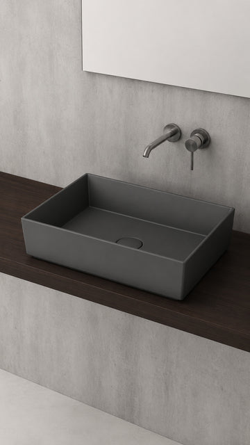  VESSEL DİKDÖRTGEN LAVABO 56X38 CM -MAT ANTRASİT (1172-020-0125)