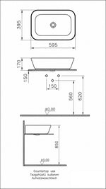 GEO DİKDÖRTGEN ÇANAK LAVABO 60 CM MAT KUM BEJİ (7425B022-0016) - Küçük resim 2