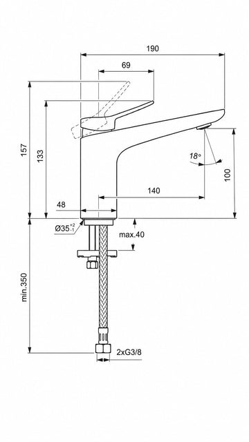 IDEAL CONCA GRANDE LAVABO BAT.-KROM