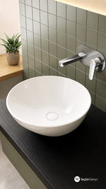 GEO YUVARLAK ÇANAK LAVABO 38 CM BEYAZ (7421B003-0016) - Küçük resim 3