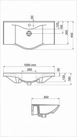 BASIC ETEJERLİ LAVABO 100 CM BEYAZ  (7100) - Küçük resim 3