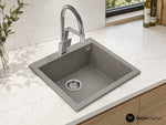 SQUARE 50*40 TEK GÖZ GRANİT EVYE GRİ (115230006) - Küçük resim 2